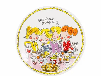 Blond Amsterdam ontbijtbord aardewerk girls 22x2.5cm multi  - afbeelding 1