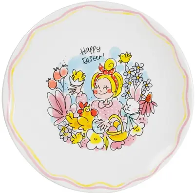 Blond Amsterdam ontbijtbord aardewerk happy easter 22x2.5cm multi  - afbeelding 1