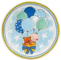 Blond Amsterdam ontbijtbord aardewerk it's a boy 22x2.5cm blauw 