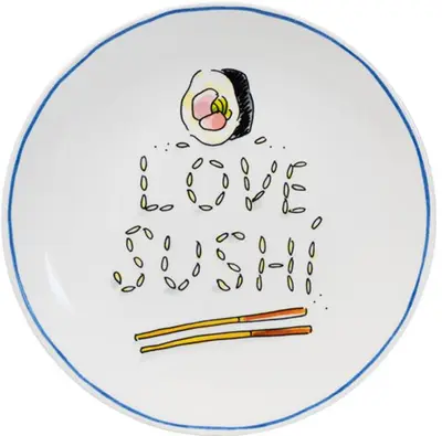 Blond Amsterdam ontbijtbord aardewerk love sushi 18x2cm multi  - afbeelding 1