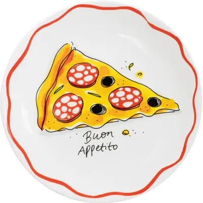 Blond Amsterdam ontbijtbord aardewerk pizza buon appetito 18x2cm multi  - afbeelding 1