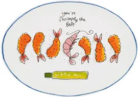 Blond Amsterdam ovale bord 27cm Blond sushi you're shrimply the best  - afbeelding 1