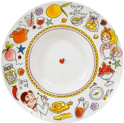 Blond Amsterdam pastabord aardewerk even bijkletsen 23x4.3cm multi  - afbeelding 1