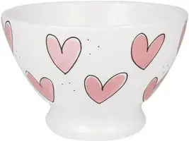 Blond Amsterdam roze kom met hartjes op voet 13 cm - afbeelding 1