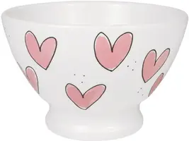 Blond Amsterdam roze kom met hartjes op voet 13 cm - afbeelding 2