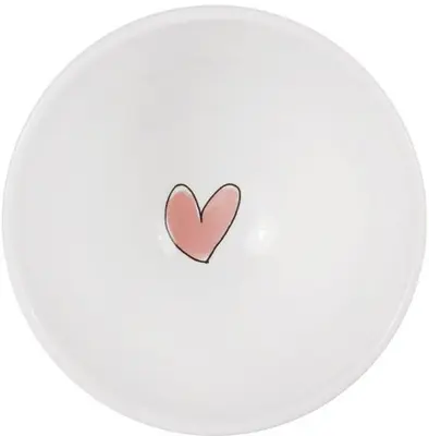 Blond Amsterdam roze kom met hartjes op voet 13 cm - afbeelding 3