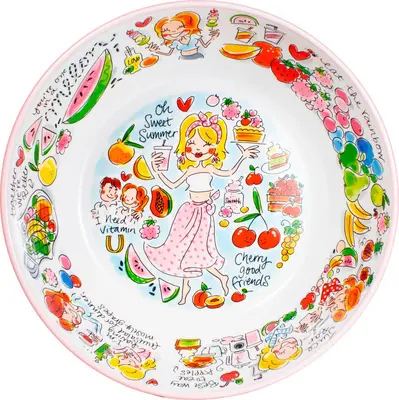 Blond Amsterdam schaal aardewerk fruit 30x9cm multi - afbeelding 1