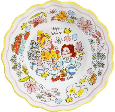 Blond Amsterdam schaal aardewerk happy easter 23x8cm multi - afbeelding 1