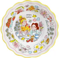 Blond Amsterdam schaal aardewerk happy easter 23x8cm multi - afbeelding 1