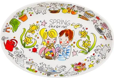 Blond Amsterdam schaal aardewerk happy easter 28.5x4cm multi - afbeelding 1