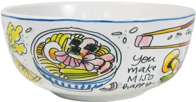 Blond Amsterdam schaal aardewerk have a rice day 15.5x6.5cm multi - afbeelding 1