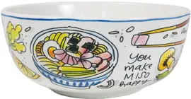 Blond Amsterdam schaal aardewerk have a rice day 15.5x6.5cm multi - afbeelding 1