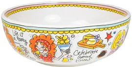 Blond Amsterdam schaal aardewerk salade 24x13cm multi - afbeelding 2