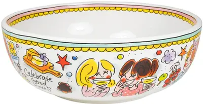 Blond Amsterdam schaal aardewerk salade 24x13cm multi - afbeelding 3