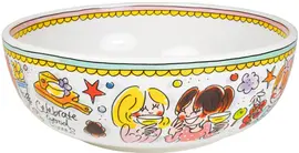 Blond Amsterdam schaal aardewerk salade 24x13cm multi - afbeelding 3