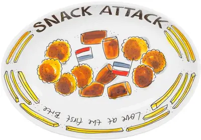 Blond Amsterdam schaal aardewerk snack 38x4.5cm multi - afbeelding 1