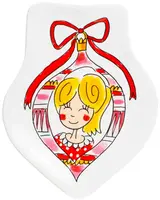 Blond Amsterdam schaaltje aardewerk christmas girl 15.5x12.5x1.5cm multi  - afbeelding 1