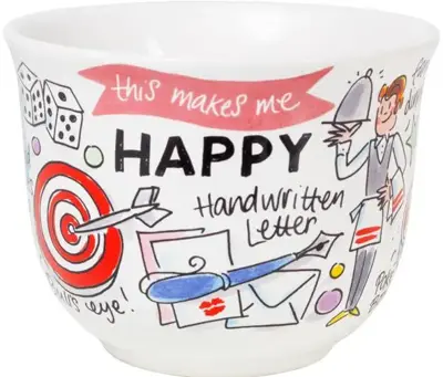 Blond Amsterdam soepkom aardewerk happy 14x8.5cm multi  - afbeelding 2