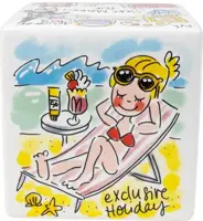 Blond Amsterdam spaarpot aardewerk even bijkletsen 11.5x11.5x11.5cm multi - afbeelding 4