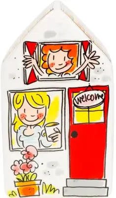 Blond Amsterdam spaarpot aardewerk even bijkletsen 8x8x14cm multi - afbeelding 6