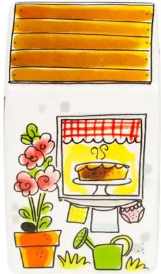 Blond Amsterdam spaarpot aardewerk even bijkletsen 8x8x14cm multi - afbeelding 4