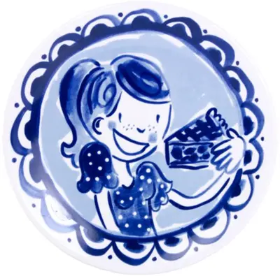 Blond Amsterdam taartbord aardewerk delfts blond 18x2cm multi  - afbeelding 1