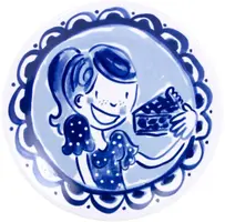 Blond Amsterdam taartbord aardewerk delfts blond 18x2cm multi  - afbeelding 1