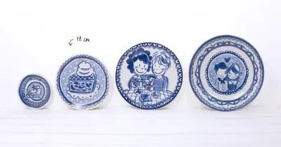 Blond Amsterdam taartbord aardewerk delfts blond 18x2cm multi  - afbeelding 3