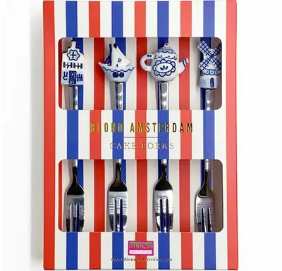 Blond Amsterdam taartvorkjes set van 4 Delfts Blond multi - afbeelding 1