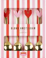 Blond Amsterdam theelepels metaal hart 4 stuks - afbeelding 1
