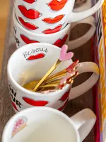 Blond Amsterdam theelepels metaal hart 4 stuks - afbeelding 3