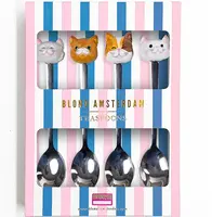 Blond Amsterdam theelepels metaal kat multi 4 stuks - afbeelding 1