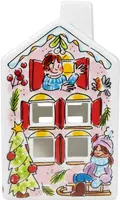 Blond Amsterdam theelichthouder aardewerk christmas 8.5x8.5x14.5cm multi - afbeelding 4