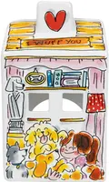 Blond Amsterdam theelichthouder aardewerk dog 8.5x8.5x14.5cm multi - afbeelding 5