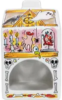 Blond Amsterdam theelichthouder aardewerk halloween 8.5x8.5x14.5cm multi - afbeelding 3