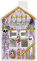Blond Amsterdam theelichthouder aardewerk halloween 8.5x8.5x14.5cm multi - afbeelding 4
