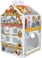 Blond Amsterdam theelichthouder aardewerk kat 8.5x8.5x14.5cm multi - afbeelding 1