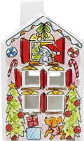 Blond Amsterdam theelichthouder aardewerk kerst 0x8.5x14.5cm multi - afbeelding 2