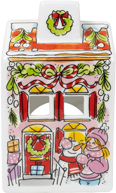 Blond Amsterdam theelichthouder aardewerk kerst 0x8.5x14.5cm multi - afbeelding 5