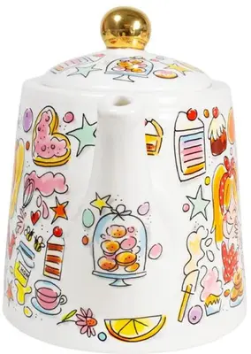 Blond Amsterdam theepot aardewerk you and me 28.5x15x17.5cm multi  - afbeelding 2