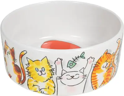 Blond Amsterdam voerbak aardewerk cat 15,5x6,5cm multi - afbeelding 2