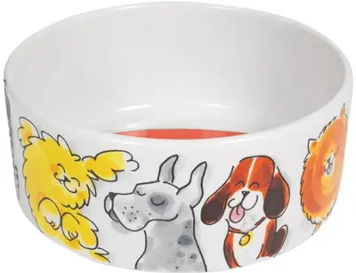 Blond Amsterdam voerbak aardewerk dog 15,5x6,5cm multi - afbeelding 2