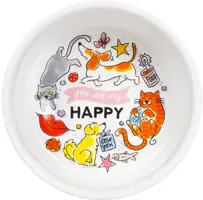 Blond Amsterdam voerbak aardewerk happy 15,5x7,5cm multi - afbeelding 3