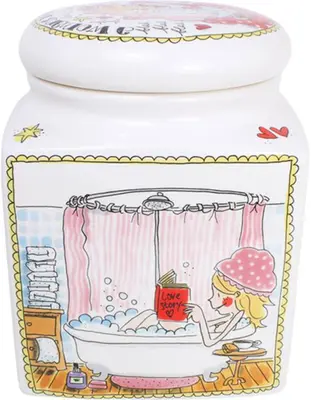 Blond Amsterdam voorraadpot aardewerk even bijkletsen 20.5x20.5x26cm multi  - afbeelding 4