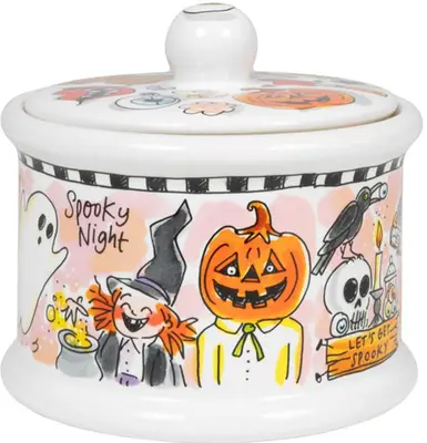 Blond Amsterdam voorraadpot aardewerk halloween 14x13cm multi  - afbeelding 3