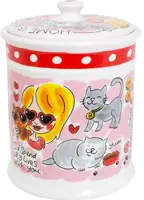 Blond Amsterdam voorraadpot aardewerk kat 12x17cm multi  - afbeelding 3
