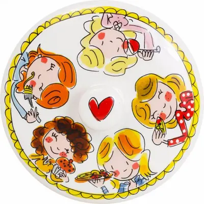 Blond Amsterdam voorraadpot aardewerk rode rand 16x22cm multi  - afbeelding 4