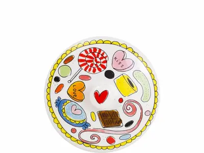 Blond Amsterdam voorraadpot aardewerk roze rand 16x22cm multi  - afbeelding 4