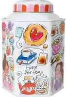 Blond Amsterdam voorraadpot blik time for tea 11.5x11.5x17cm multi  - afbeelding 1