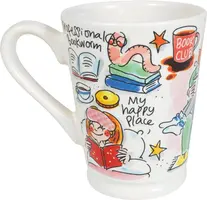 Blond Amsterdam xl beker aardewerk book lover 10x14cm multi  - afbeelding 3